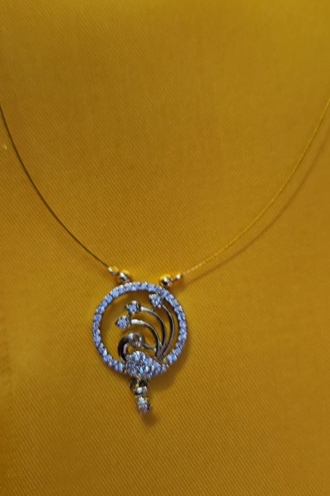 Peacock Pendant Invisible Chain Necklace | Elegant Imitation Jewellery