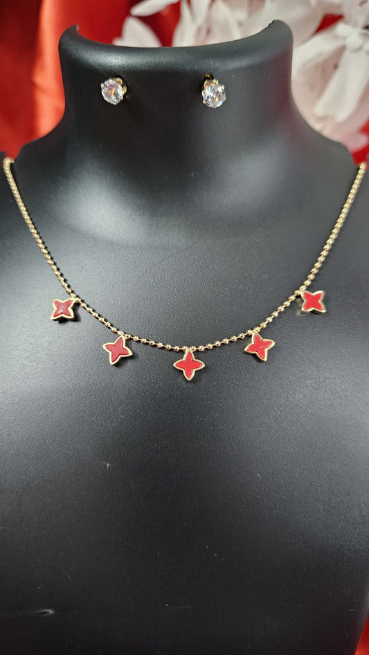 Gold Plated Choker Necklace with stead- Star shaped