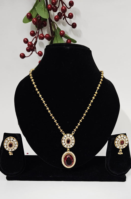 Regal Red Stone Mala Set