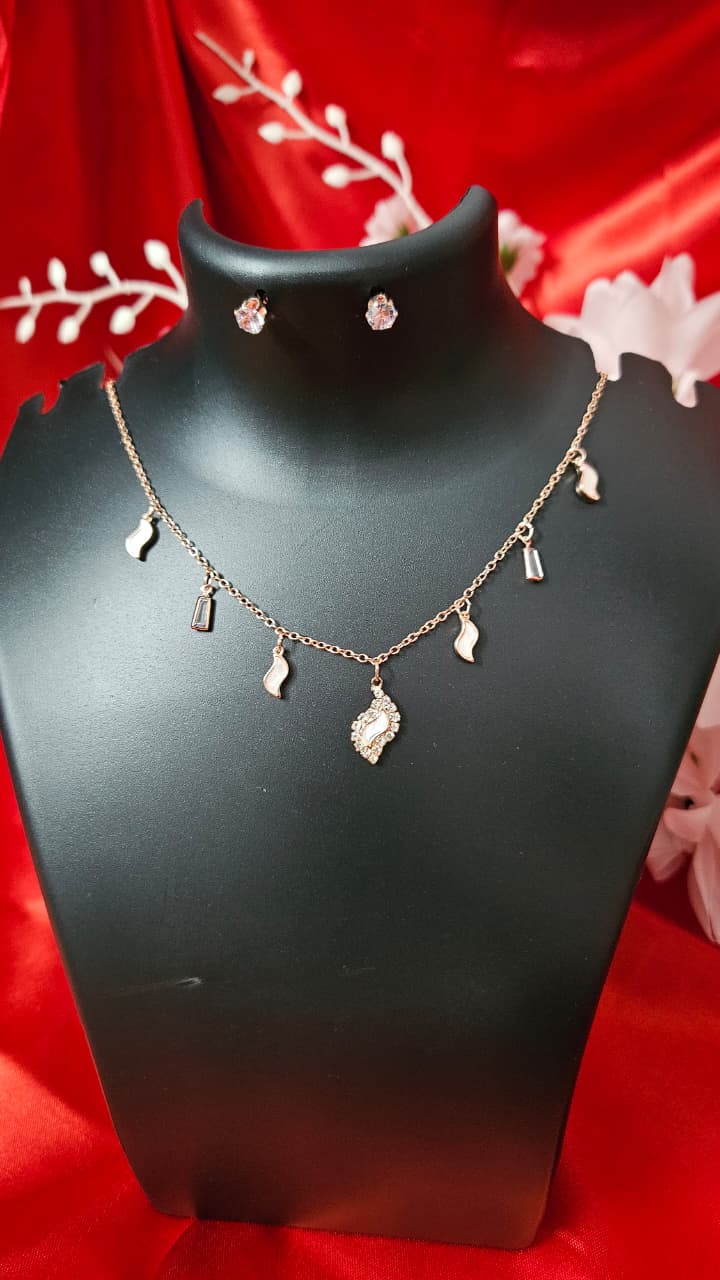 Rose Gold Plated Choker Necklace with stead